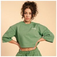 Dámské tričko Cropped Serenity Olivine - BeastPink  
