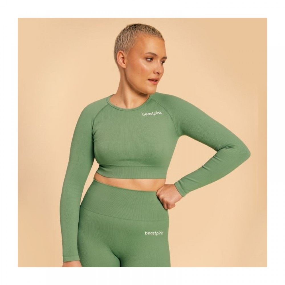 Dámský top Hyper Crop Top Olivine - BeastPink 