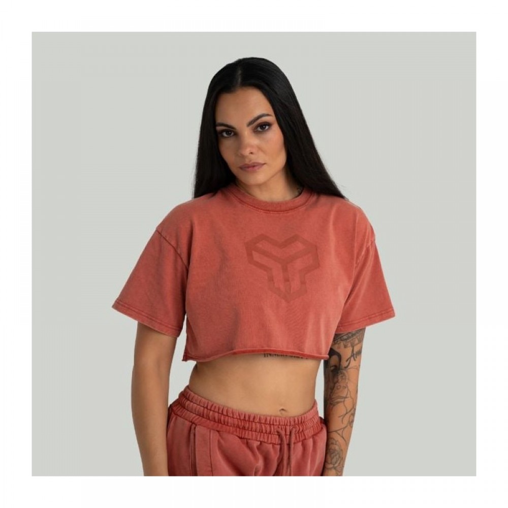 Dámské tričko CropTop Washed Terra - STRIX 