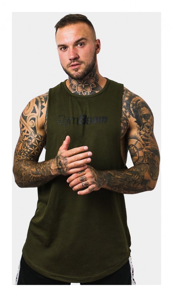 Tílko Cut Off Military Green 