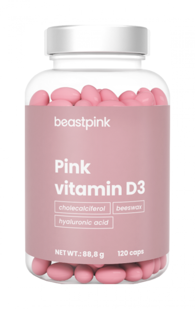Pink Vitamín D3 2000 IU  - BeastPink 120 kaps.