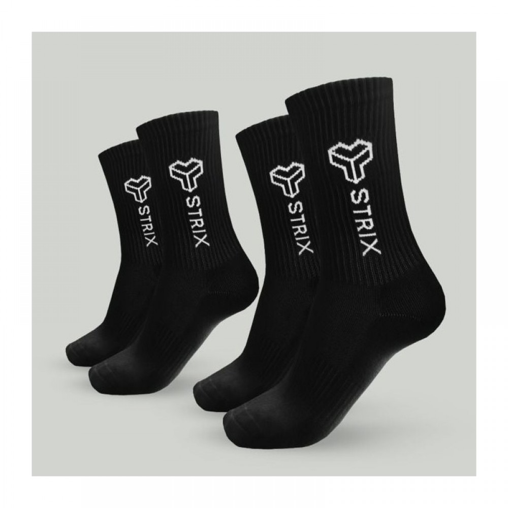 Ponožky Essential Crew 2Pack Black - STRIX 