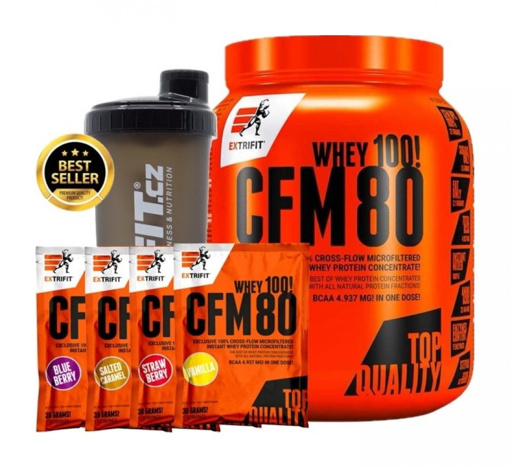 AKCE CFM Instant Whey 80 1000g + Šejkr 600ml a 4x CFM  Instant Whey 80 30g