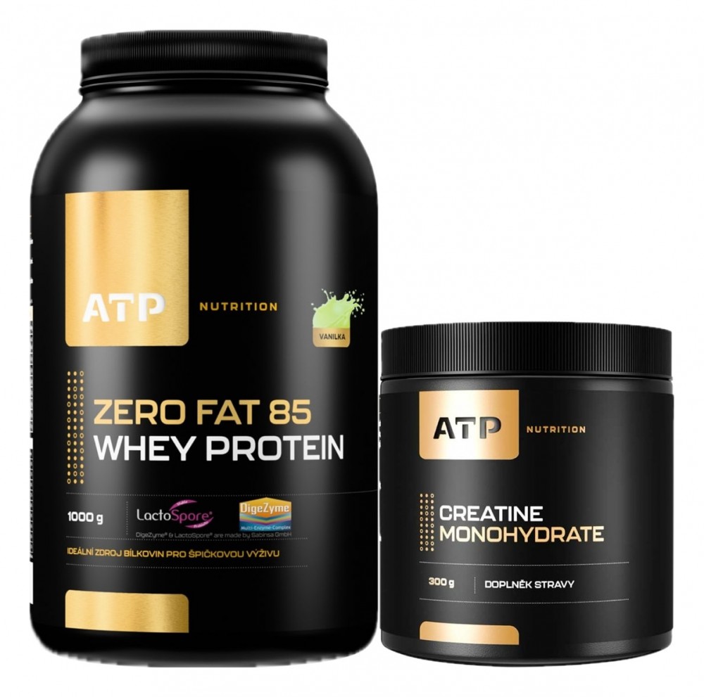 AKCE Nutrition Zero Fat 85 Whey Protein 1000 g + Creatine Monohydrate 300 g