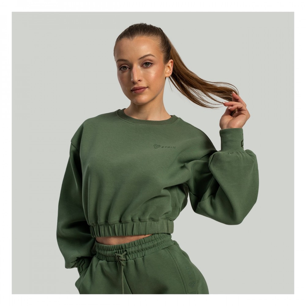 Dámská mikina Lunar Cropped Cedar Green - STRIX 