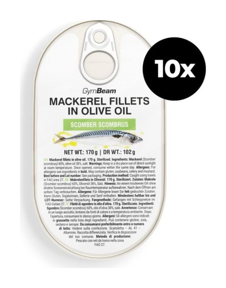 Filety z makrely v olivovém oleji 10 x 170 g