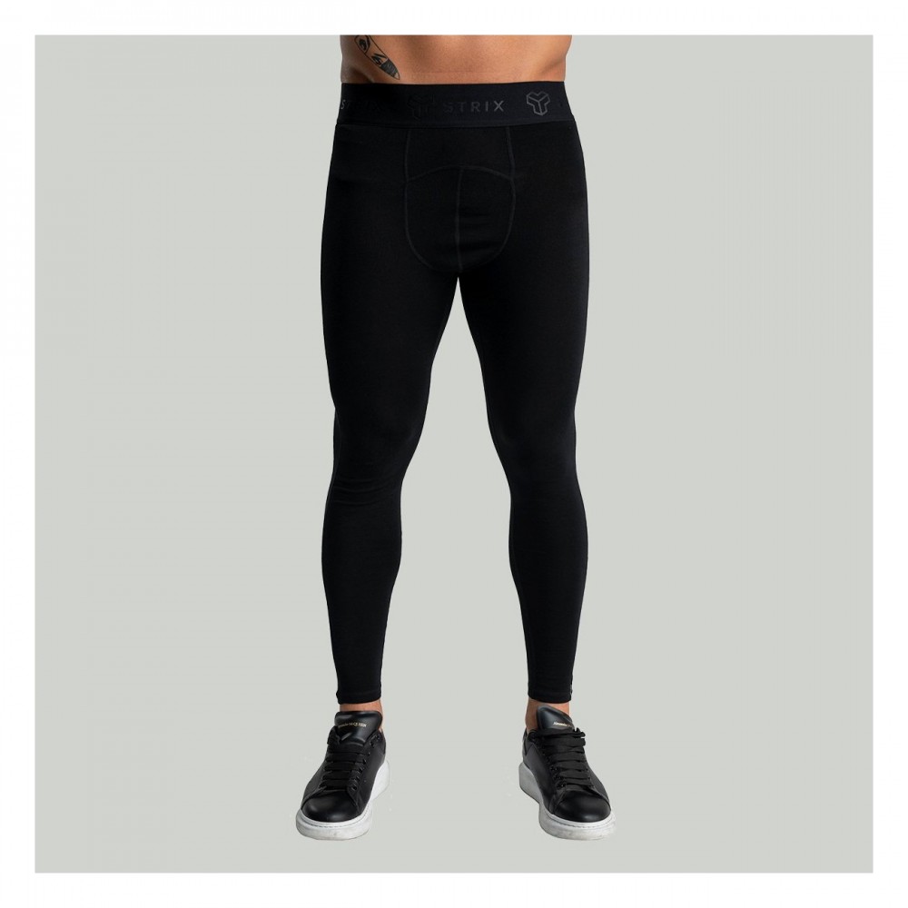 Pánské legíny MERINO I Black - STRIX 