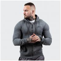 Mikina Zipper Hoodie Grey Black  