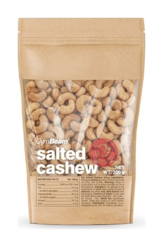 Pražené solené kešu ořechy - GymBeam