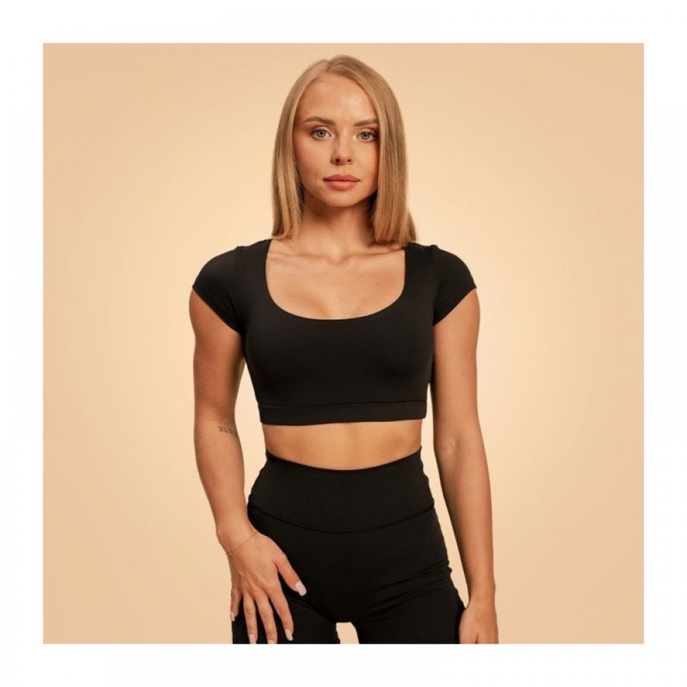 Dámské triko Cropped Sense Black - BeastPink 