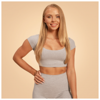 Dámské triko Cropped Sense Grey - BeastPink  