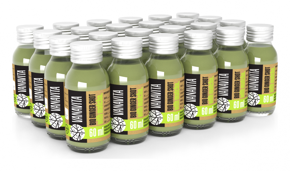 BIO Zázvorový shot s matchou - VanaVita 24 x 60 ml