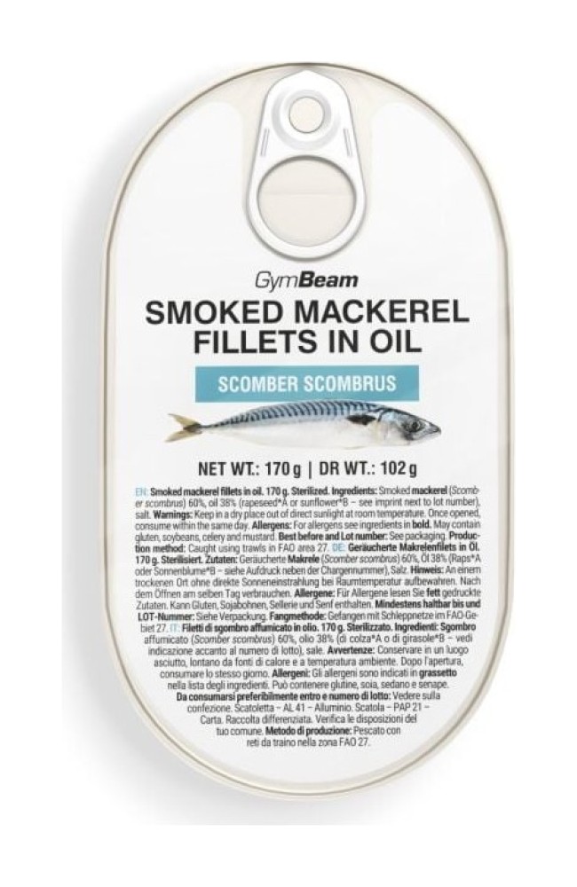 Filety z uzené makrely v oleji 170 g