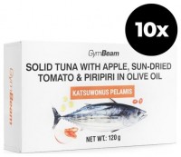 Tuňák v olivovém oleji s jablkem, sušenými rajčaty a piripiri (čili papričkami) 10 x 120 g 