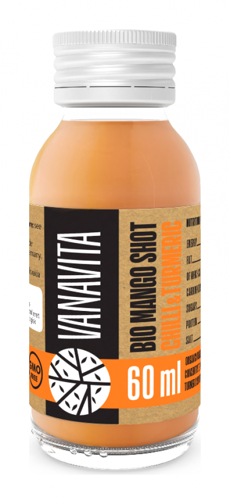 BIO Mango shot s chilli a kurkumou - VanaVita 60 ml