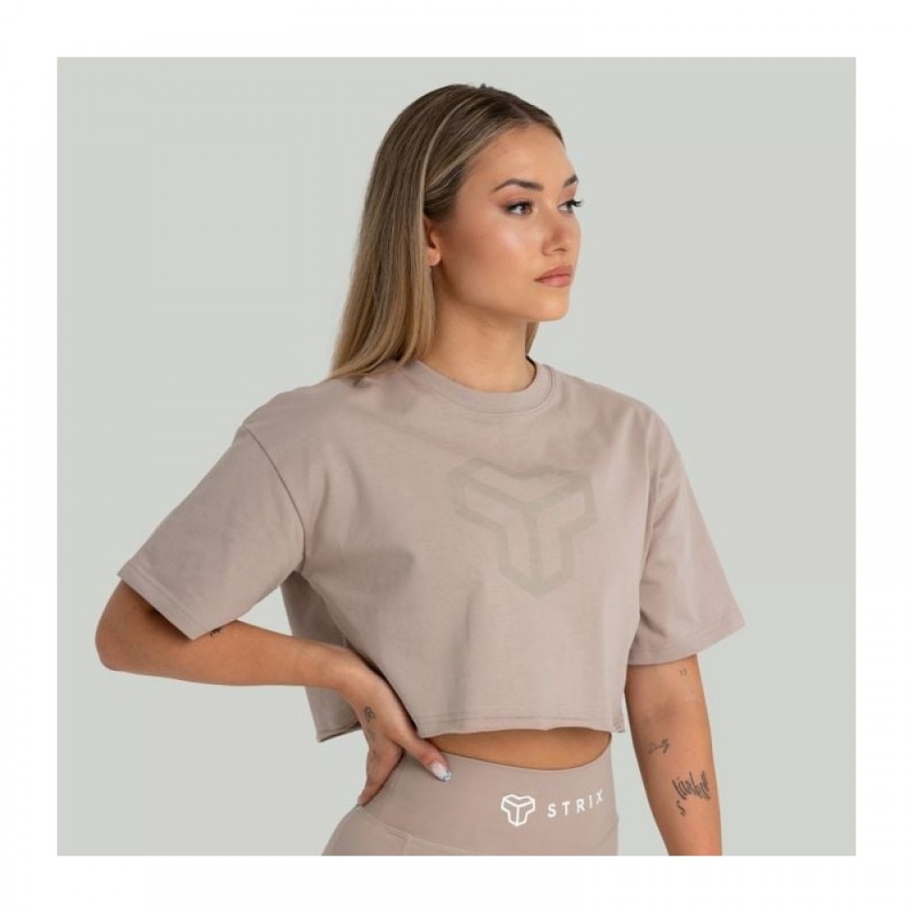 Dámské tričko CropTop Taupe - STRIX 