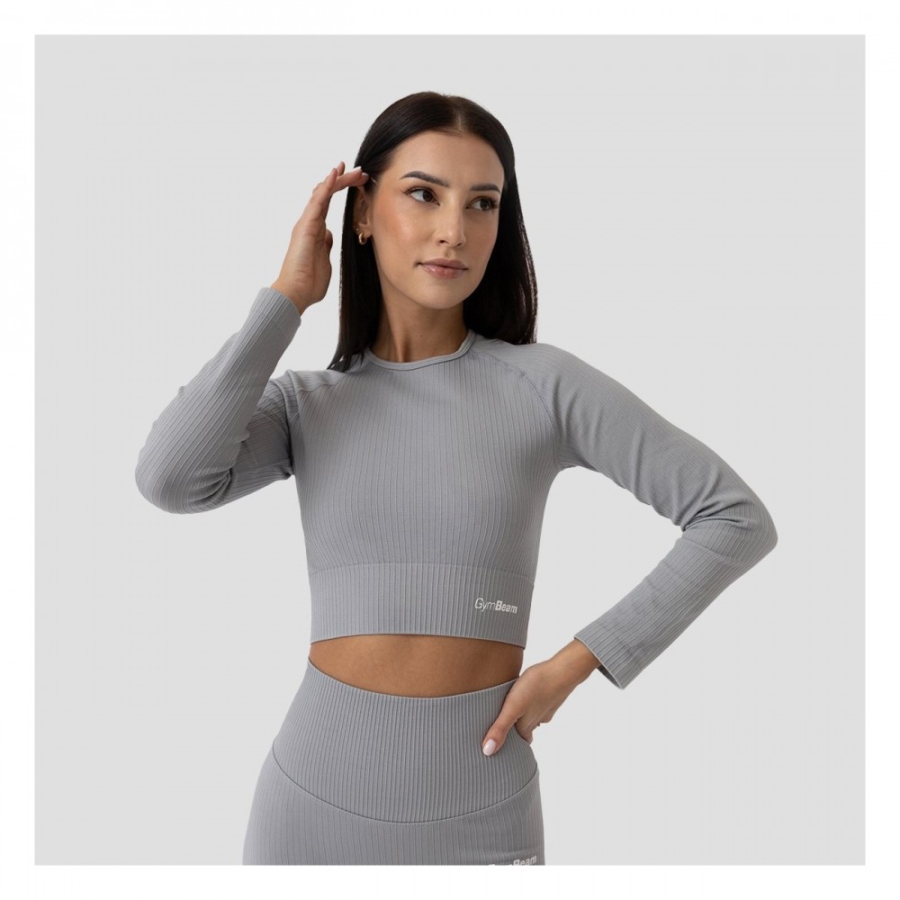 Dámské tričko FLO Ribbed Crop Top Grey 