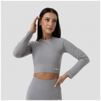Dámské tričko FLO Ribbed Crop Top Grey  