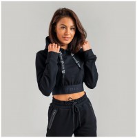 Dámská mikina Essential Cropped Hoodie Black - STRIX  