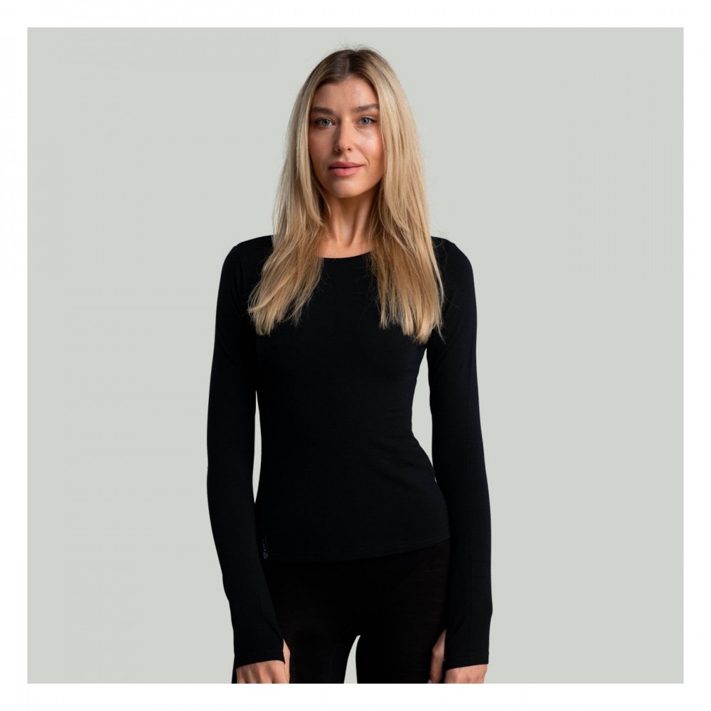 Dámské tričko s dlouhým rukávem MERINO I Black - STRIX 