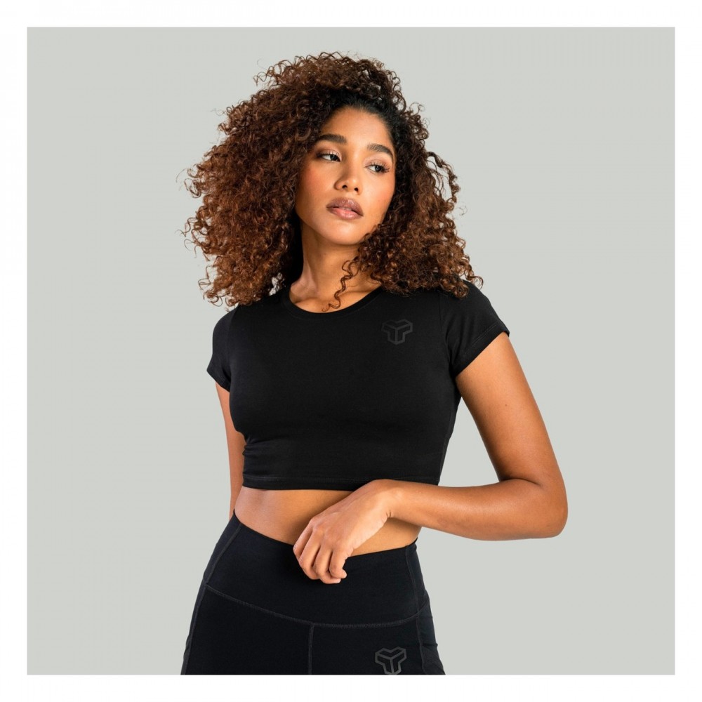 Dámské tričko Essential CropTop Black - STRIX 