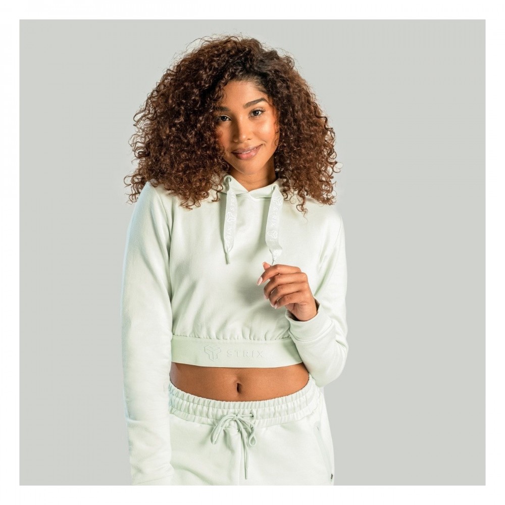 Dámská mikina Essential Cropped Hoodie Moon Grey - STRIX 