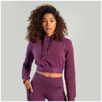 Dámská mikina Essential Cropped Hoodie Plum - STRIX  