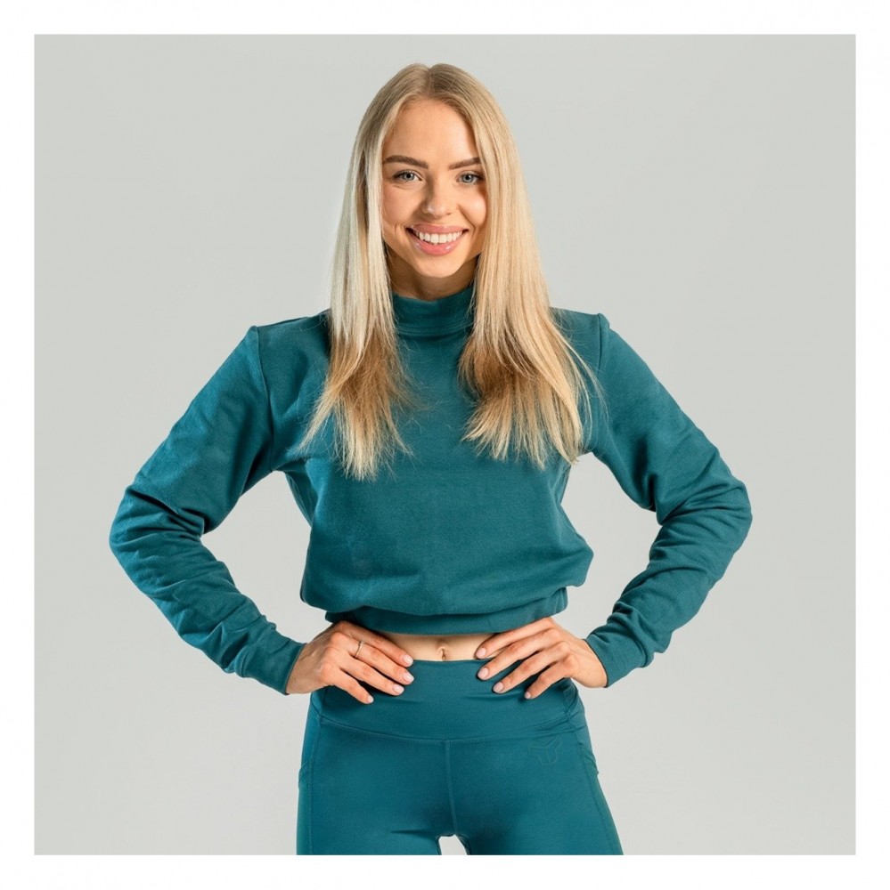 Dámská mikina Essential High-Neck Deep Teal - STRIX 